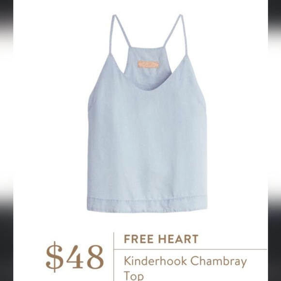 Free Heart Kinderhook Chambray Top Denim Tank Top SMALL - Picture 1 of 9
